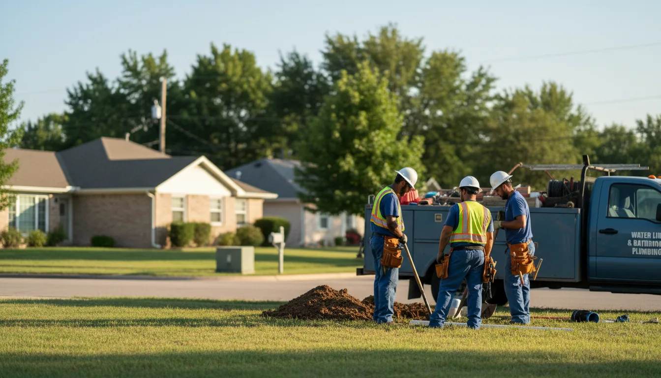 Residential water line and bathroom plumbing service in Greenfield, IL
